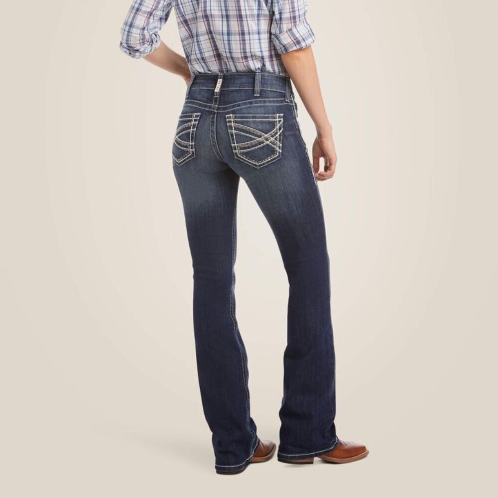 ARIAT Marine Mid Rise Stretch Entwined Boot Cut Jean Sz 31 S Western Rodeo Work